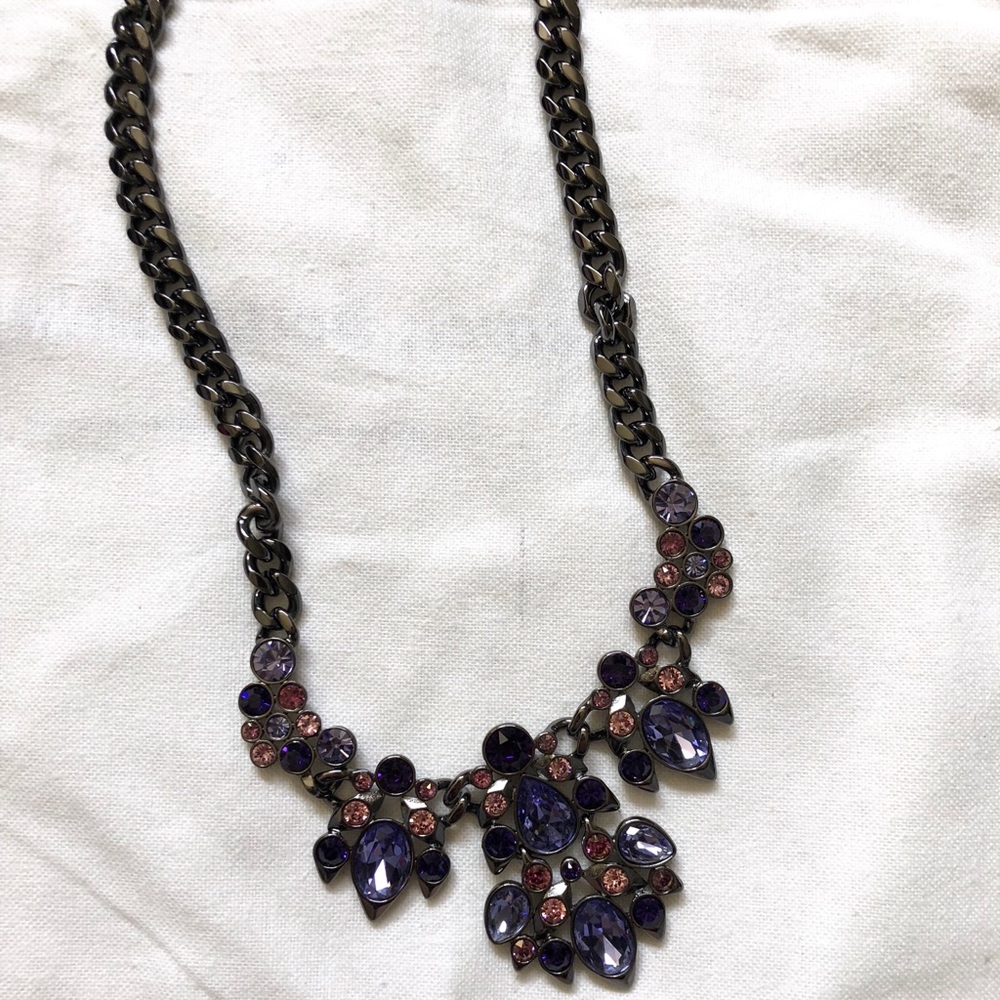Givenchy purple gem statement necklace